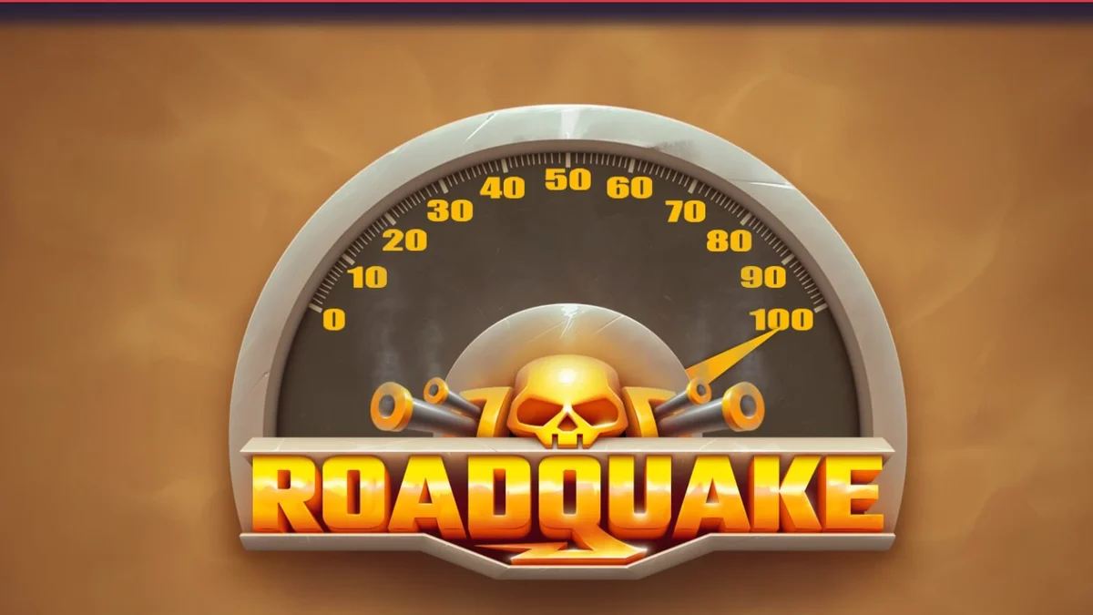 Tampilan visual slot Roadquake dengan tema perang jalanan yang penuh aksi